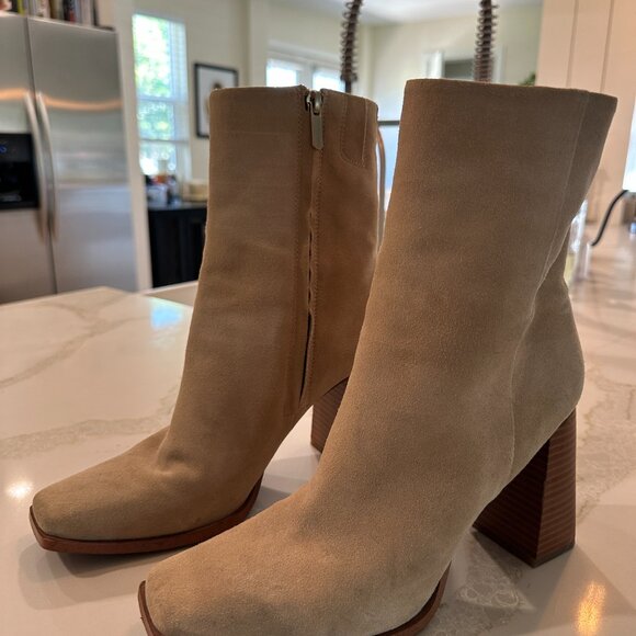 Sam Edelman Tan Suede Boot Heels / Booties - Size 8 - Picture 4 of 8